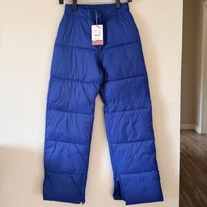 Zara Blue Snow Capsule Ski Snowboard Puffer Pants NWT 13-14